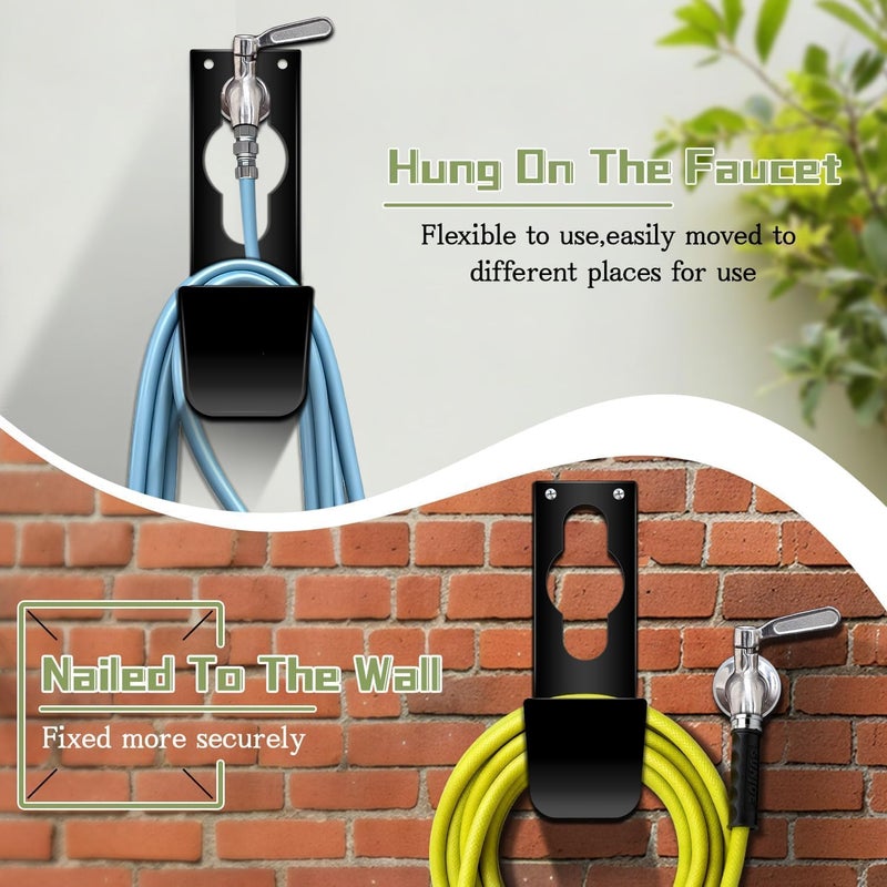 SupKing Hose Holder Wall Mount,Heavy Duty Garden Hose Hanger Reel Metal Hose Hooks Fit to100ft Expandable Watering Hose Storage - Image 3